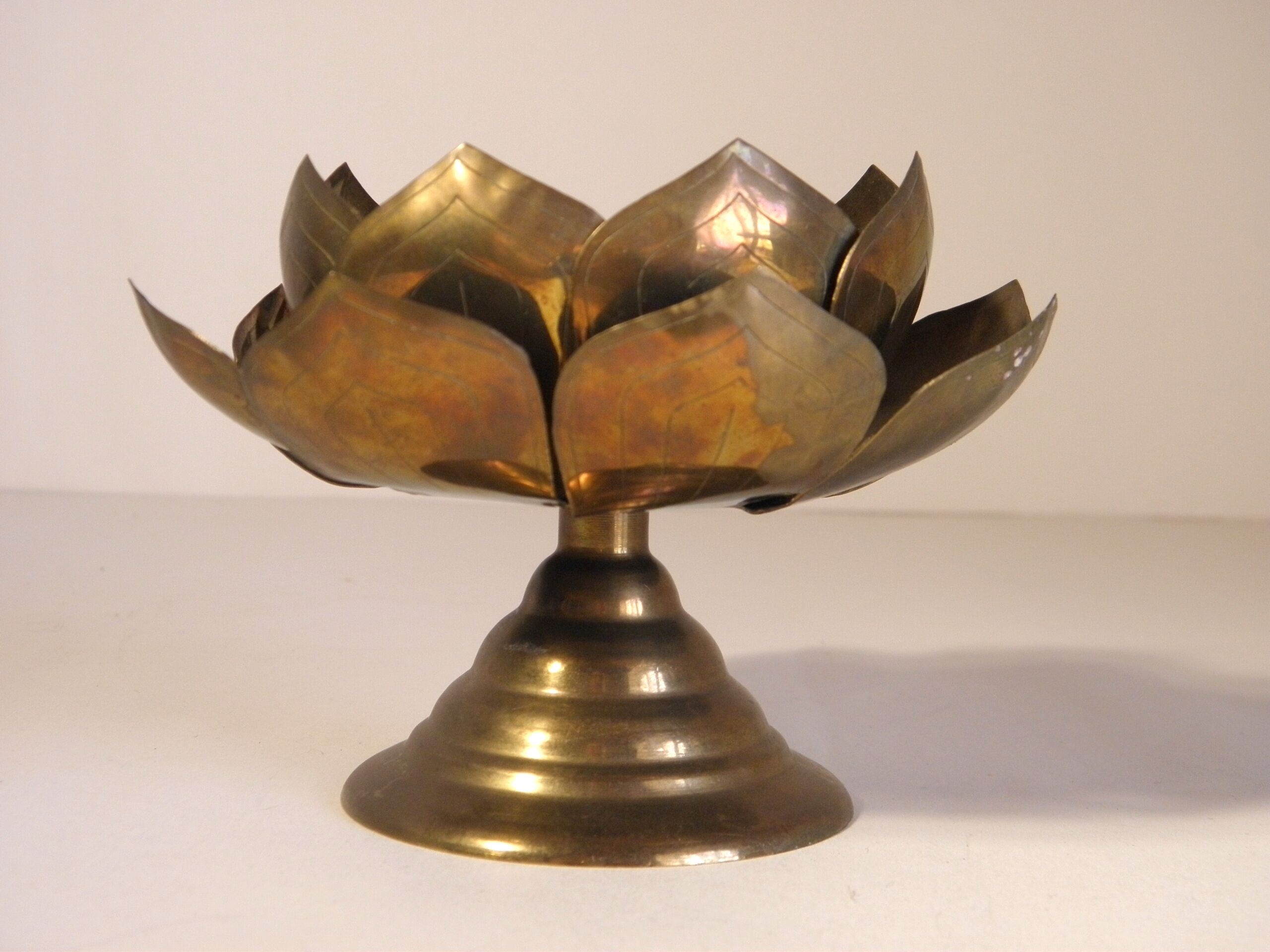 Brass " Lotus Flower " candlestick