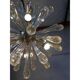 Sputnik Chandelier in Murano Glass with Gold Air Drops and Metal Frame