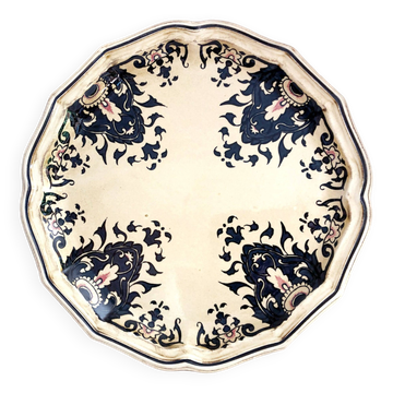 Assiette décorative faïence de Salins France  décor Quevilly  25,5 cm