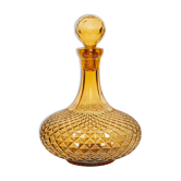 Bouteille en verre jaune du milieu du siècle avec bouchon, Italie, années 1960