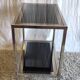 Chrome/gold metal and black/gold glass console - 70s/80s