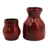 Two blood-red ceramic vases by Max Idlas, 1960s.