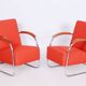 Bauhaus Armchairs in Beech & Chrome attributed to Mücke-Melder, Czech, 1930s, Set of 2