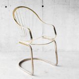 Golden metal armchair 70s