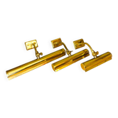 Lot of 3 djustable brass wall picture light up