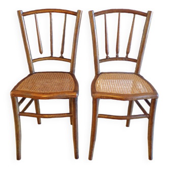 Paire de chaises 1900 cannées