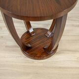 Late 20th Century Art Deco Round Mahogany Side Table, 1950s
