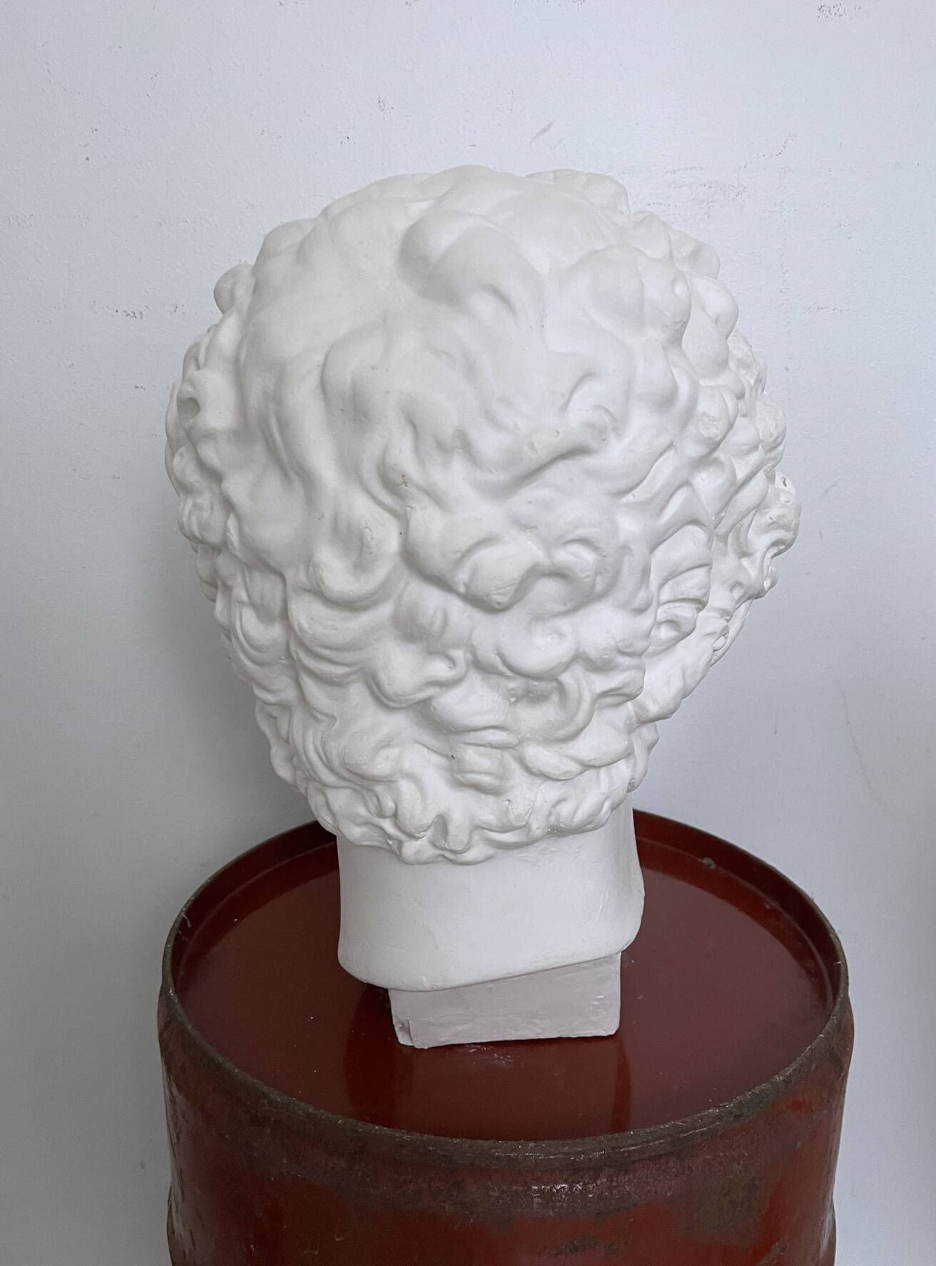 White plaster Greek head