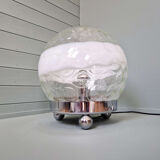 Large table lamp in blown honeycomb glass, 1970.