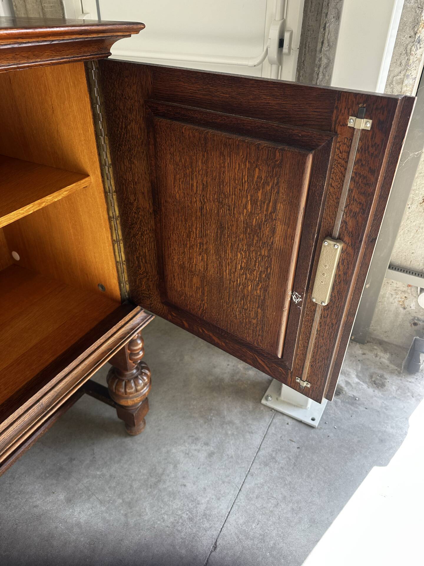 Large carved oak buffet in neo-Renaissance style, mid-20th century.