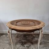 Table basse ronde cannée