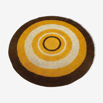 Large Panton Style Multi-Color High Pile Rya Rug by Reichel, Germany, 1970s