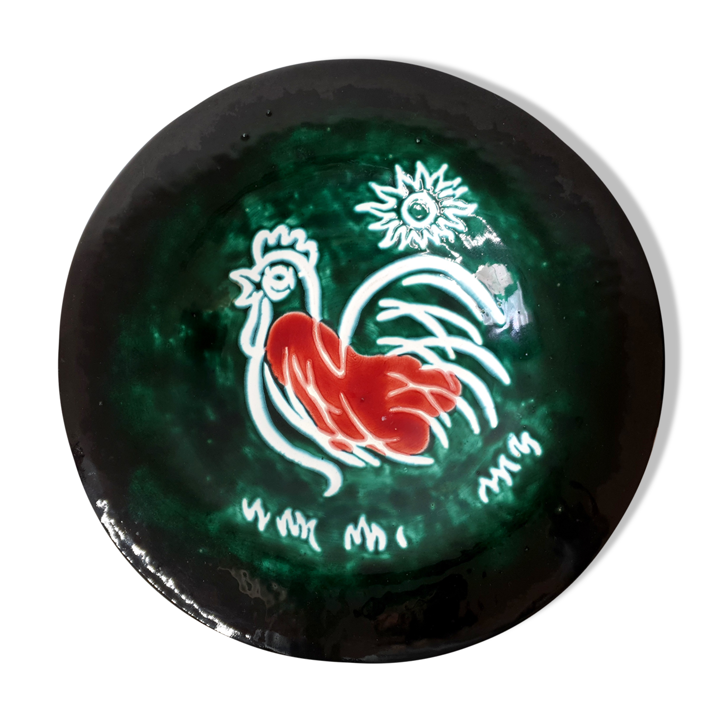 Decorative dish in enamelled ceramics - 1950s