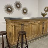19th-century zinc and solid oak bar counter