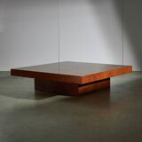 Low Square Coffee Table with Hexagon Patterns