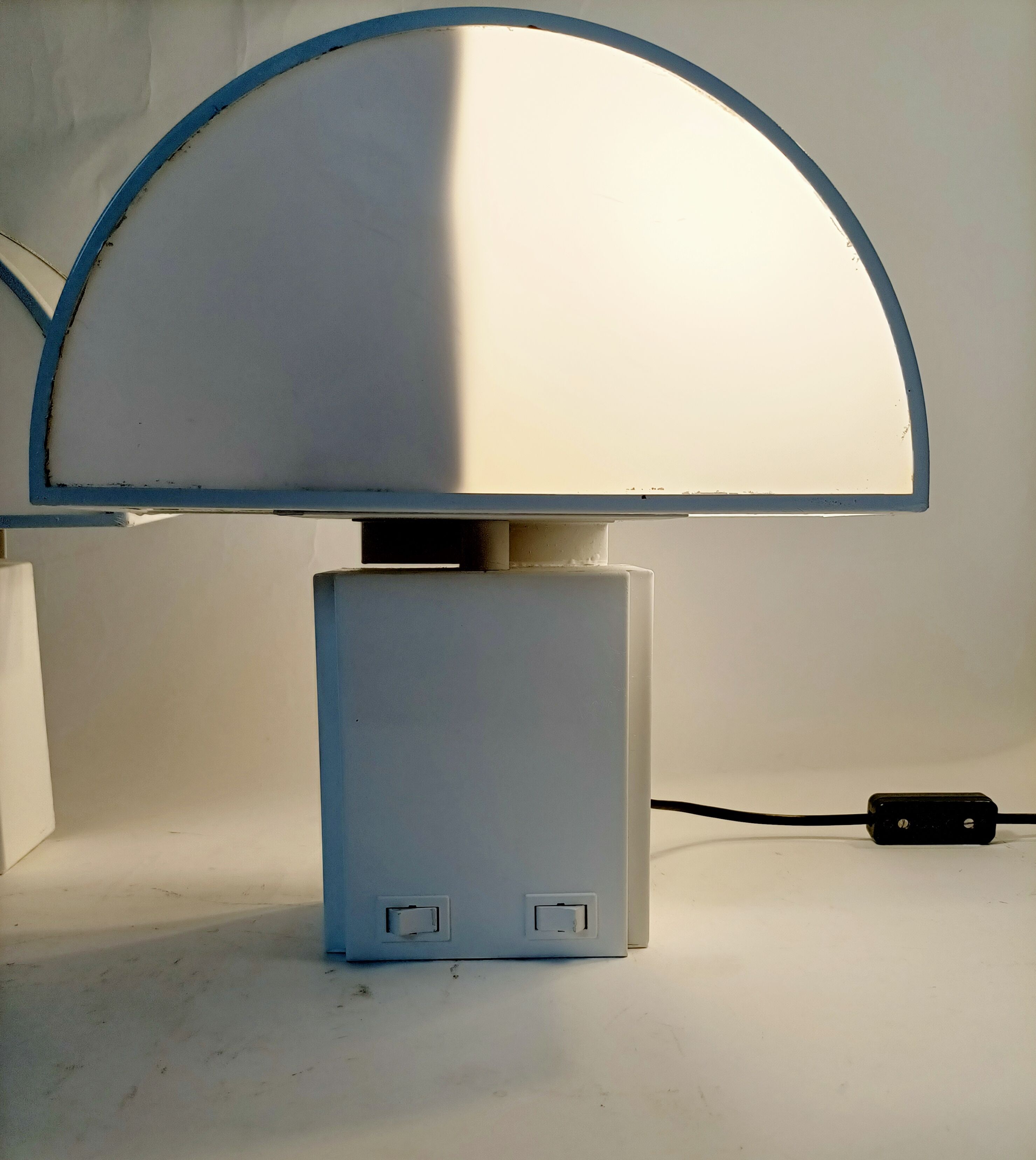 Pair of wall lamps with double switches model Olympe design Harvey Guzzini for ED 1970