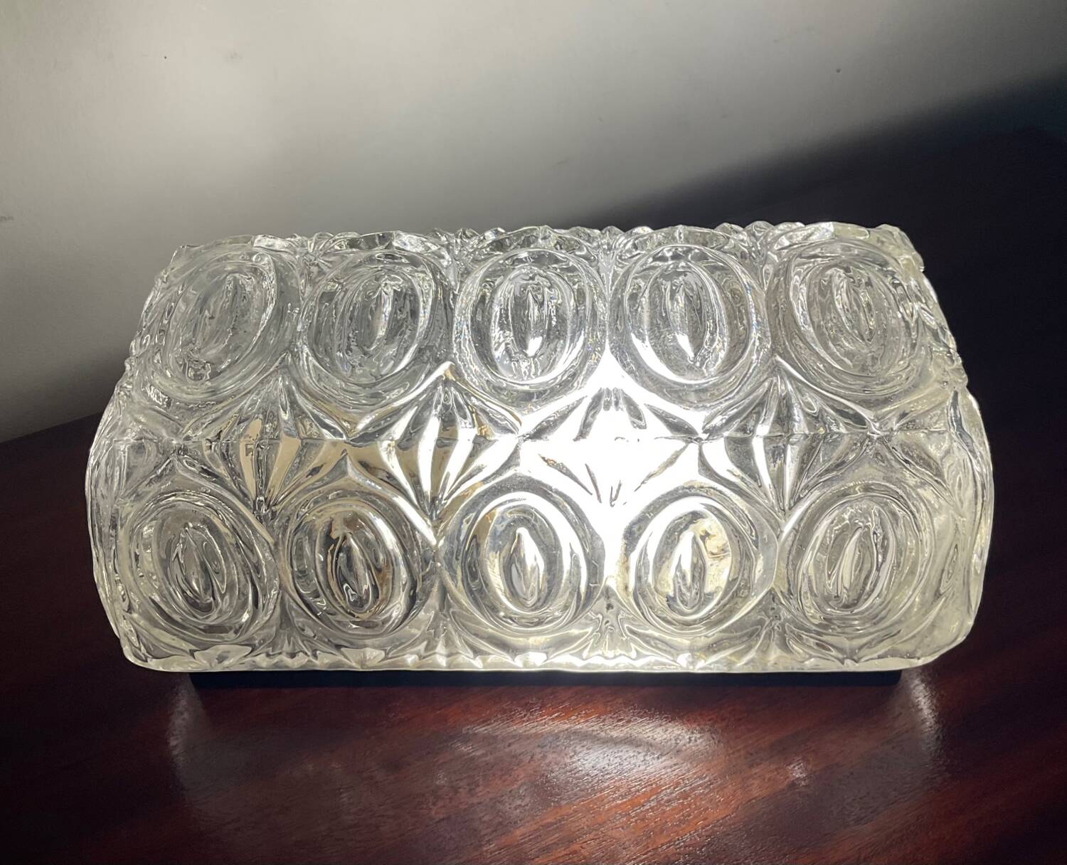 Paire d’appliques vintage en verre moulé