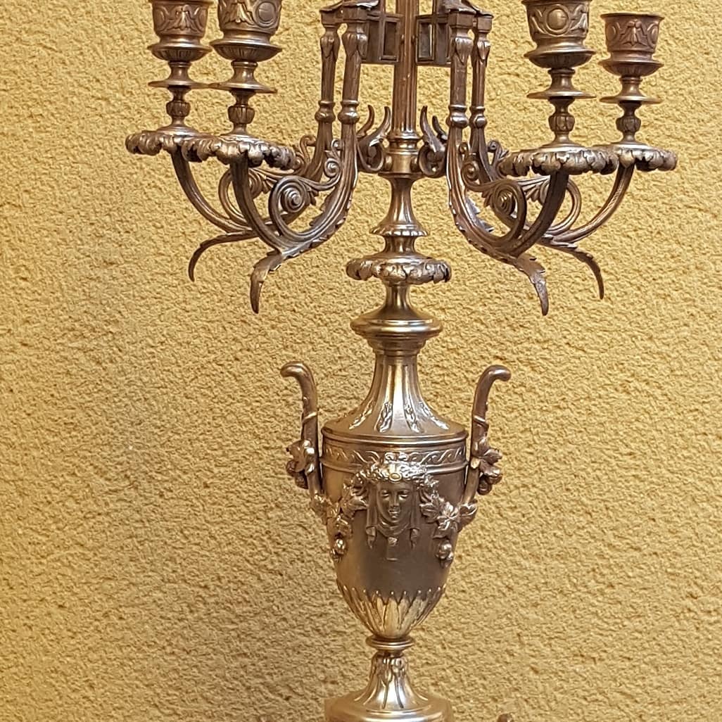 A pair of candle holders