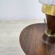 Vintage tripod teak base with opaline glass shade table lamp , 1950s