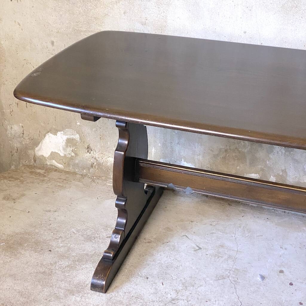 Rustic table in solid elm, vintage 1960s.