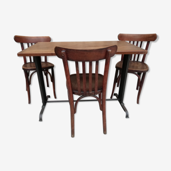 Fischel bistro table and 3 thonet chairs