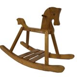 Vintage rocking horse 60s pinewood design minimalist design