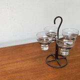 Danish metal and glass candlestick, 1960s