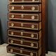 Mahogany veneer chest of drawers, Louis XVI period – Late 18th century