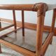Pair of rattan bedside tables and smoked glass 1970