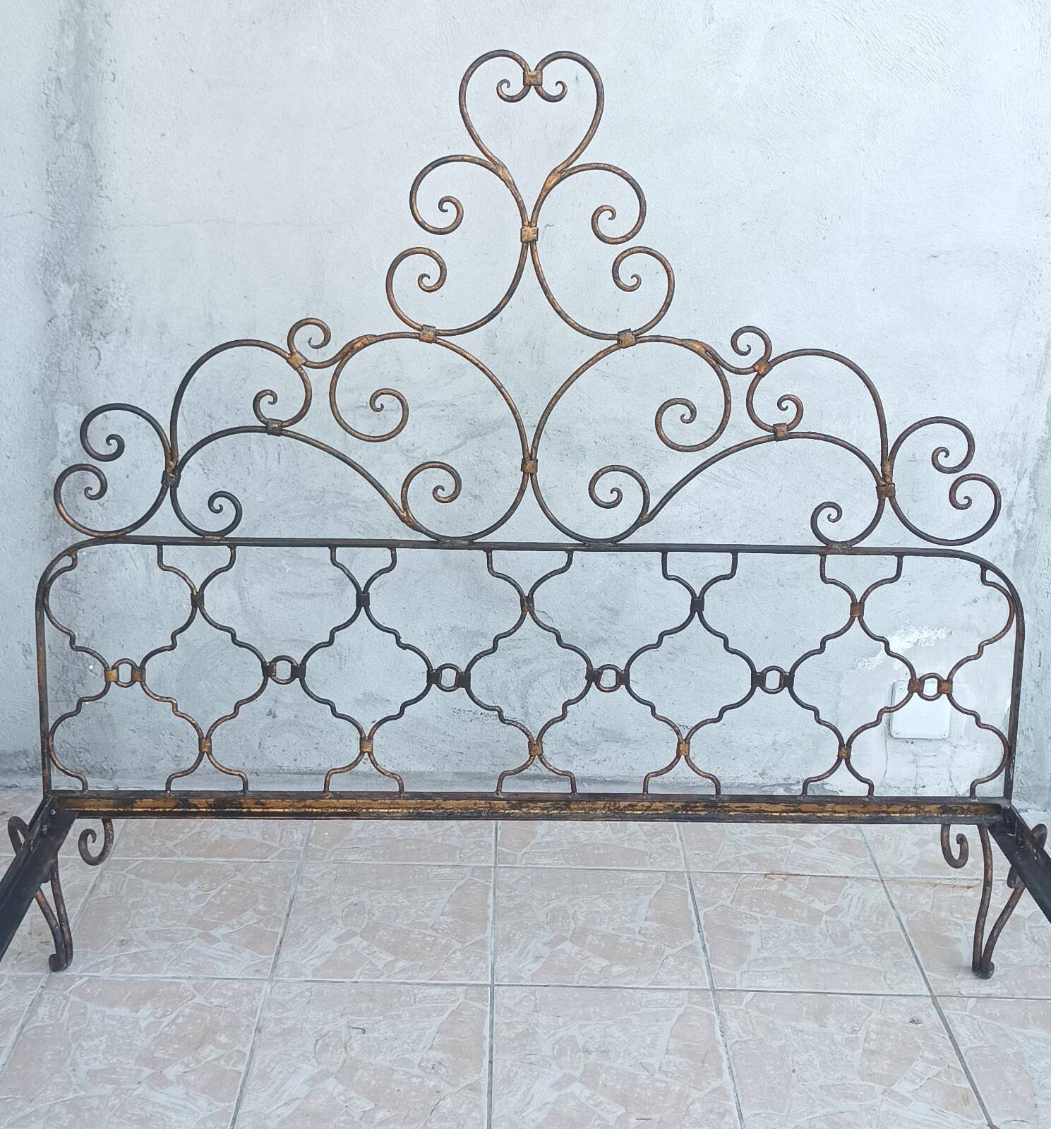 Louis XV style wrought iron bed