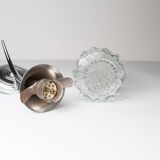 Torch wall lampof the 60s in silver and glass