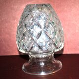 Bohemian crystal baluster vase - richly carved decoration engraved with clover