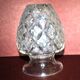 Bohemian crystal baluster vase - richly carved decoration engraved with clover