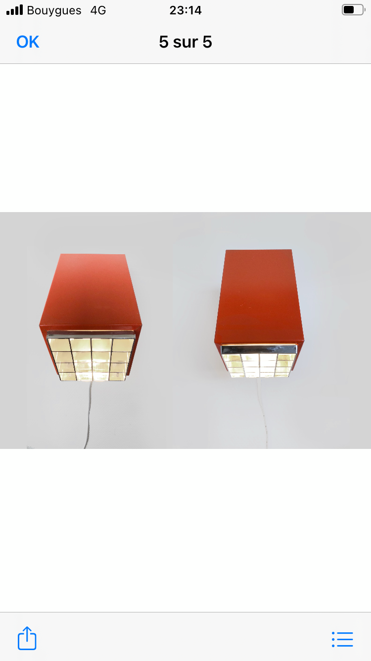Wall lamps Kuben H-A Jakobsson Sweden Vintage