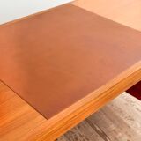 Grand bureau de direction en teck avec cuir, années 60