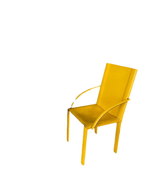 Fauteuil Coral en cuir jaune Matteo Grassi année 70