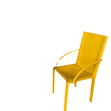 Fauteuil Coral en cuir jaune Matteo Grassi année 70
