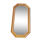 Light oak wooden mirror from the 1980s
