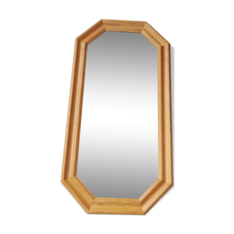 Light oak wooden mirror from the 1980s
