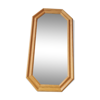 Miroir en bois chêne clair des années 1980