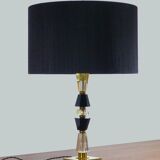 Hollywood Regency lamp foot in vintage crystal