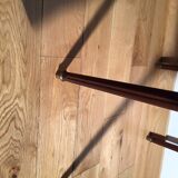 Louis XVI style side table in mahogany and white marble tray.