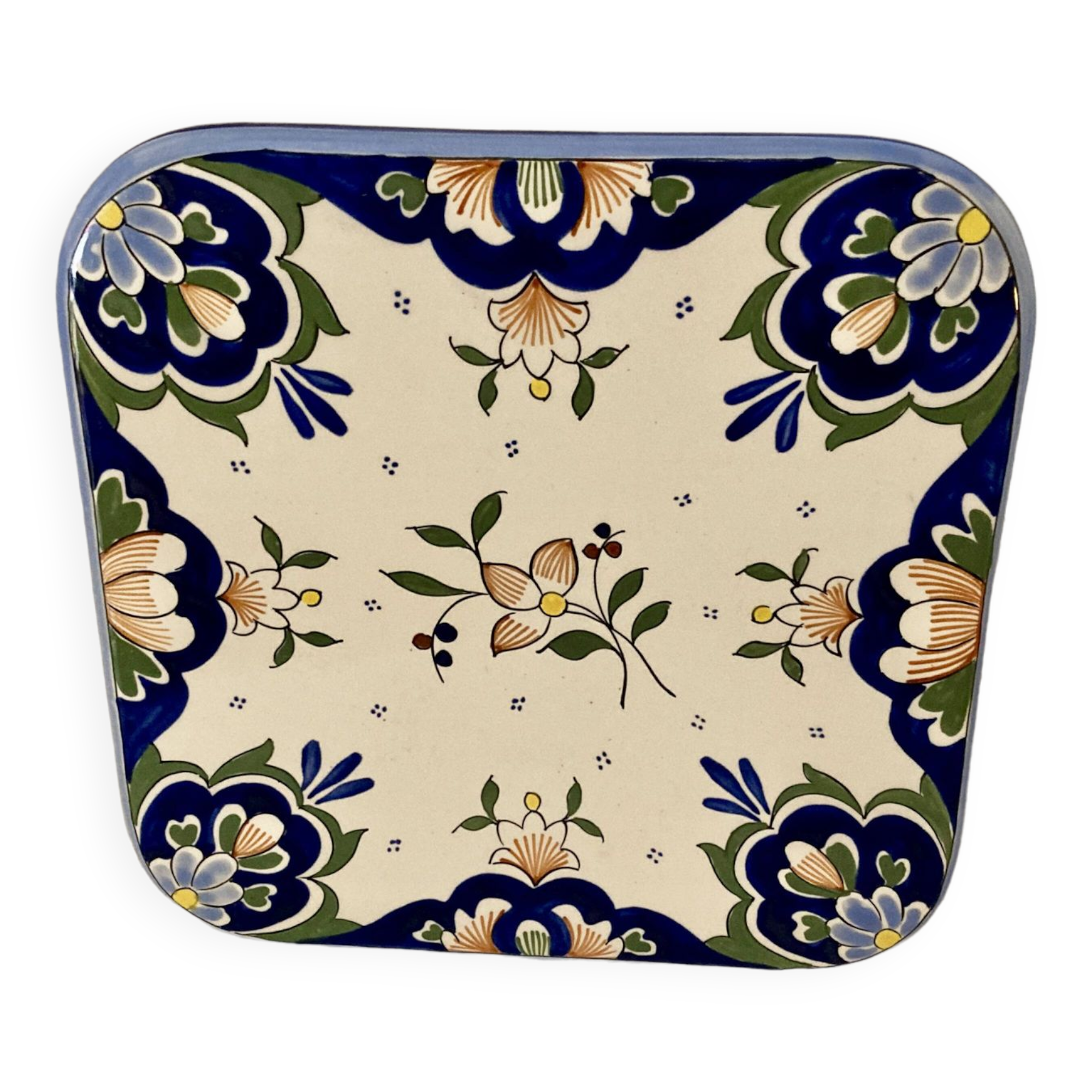 Desvres trivet, Rouen decor