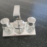 Epsilon condiment service in stainless steel and glass 1970