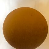 Velvet and fringed ottoman