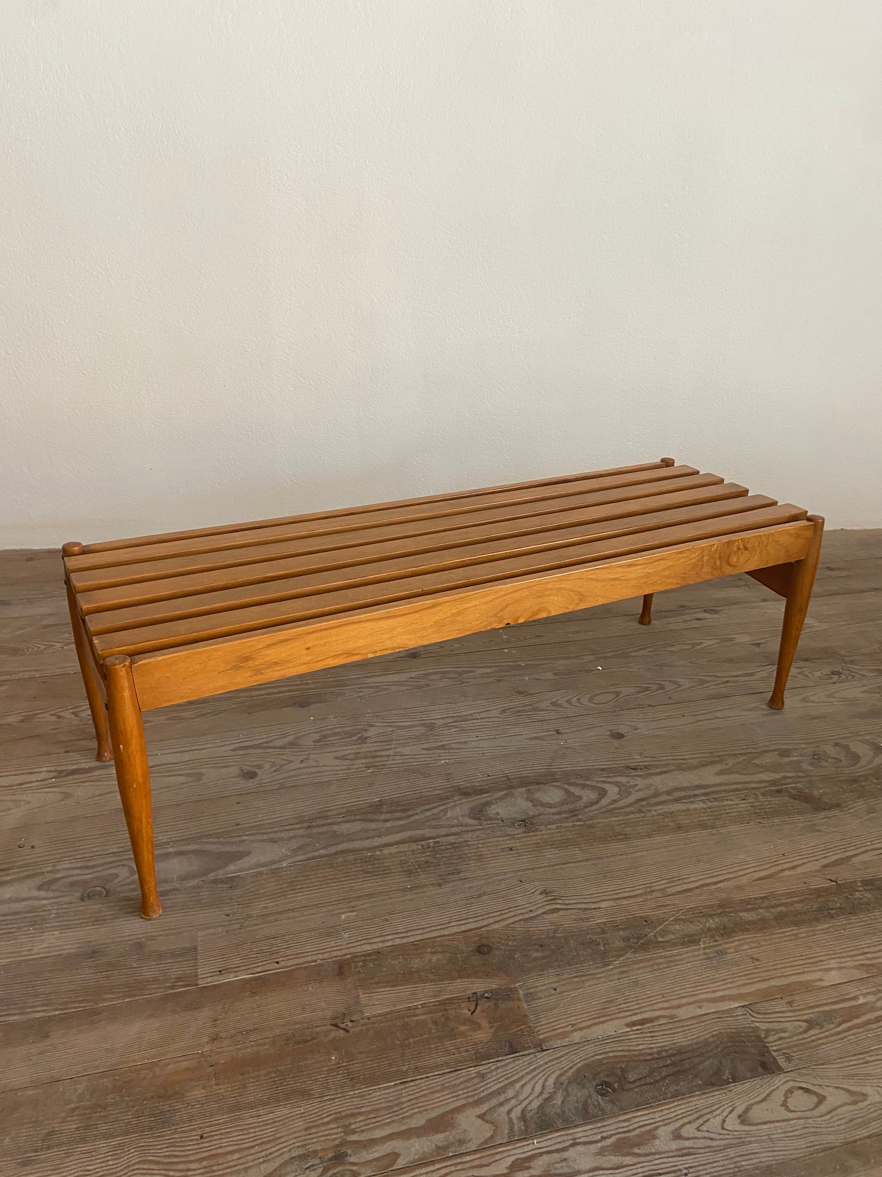 Slatted bench