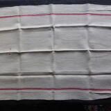 2 old linen towels with red embroidered bedding
