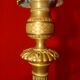 Bronze and brass candlestick, "Restoration" style, electrified as a lamp base.