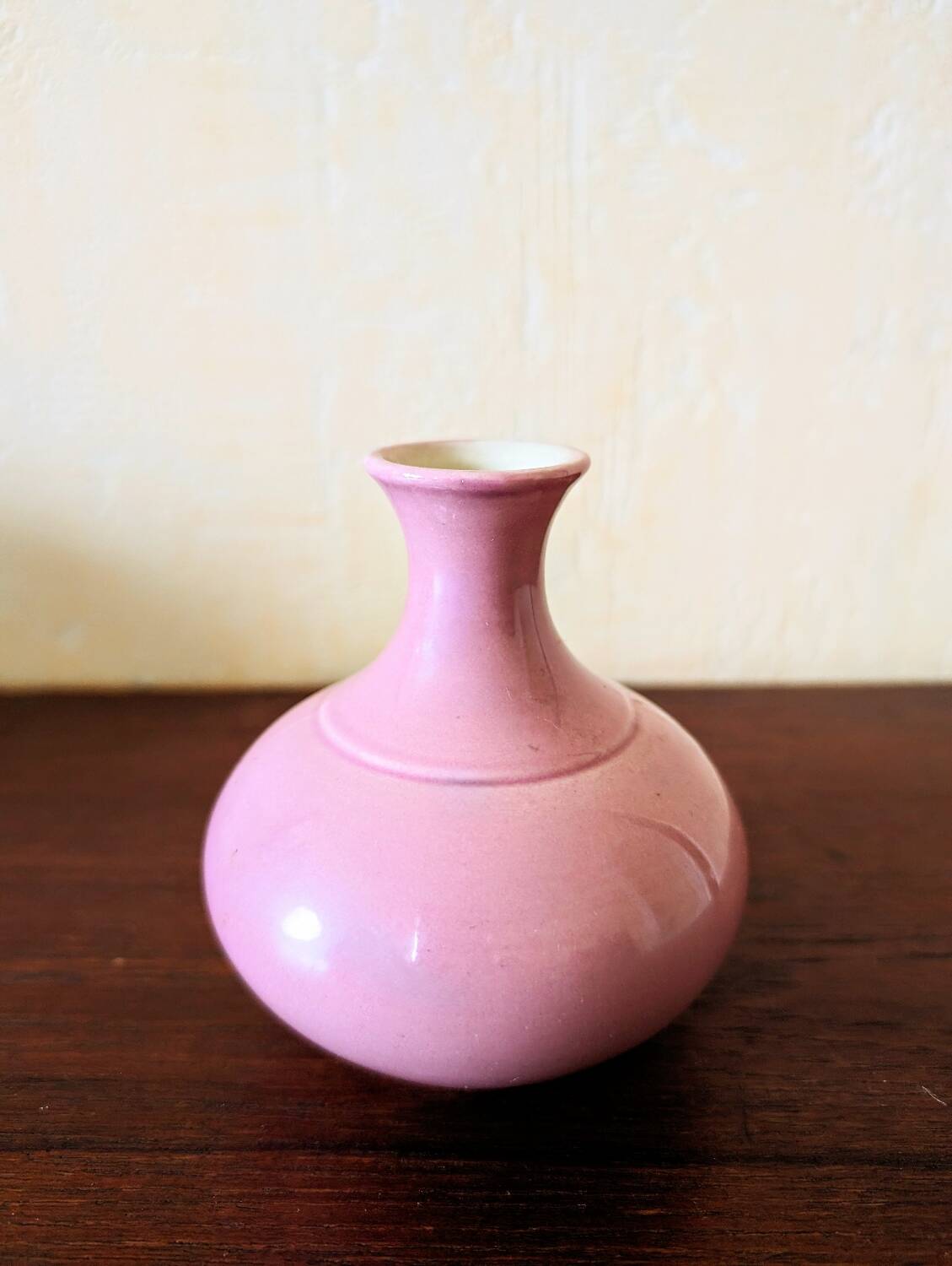 Pink ceramic ball vase