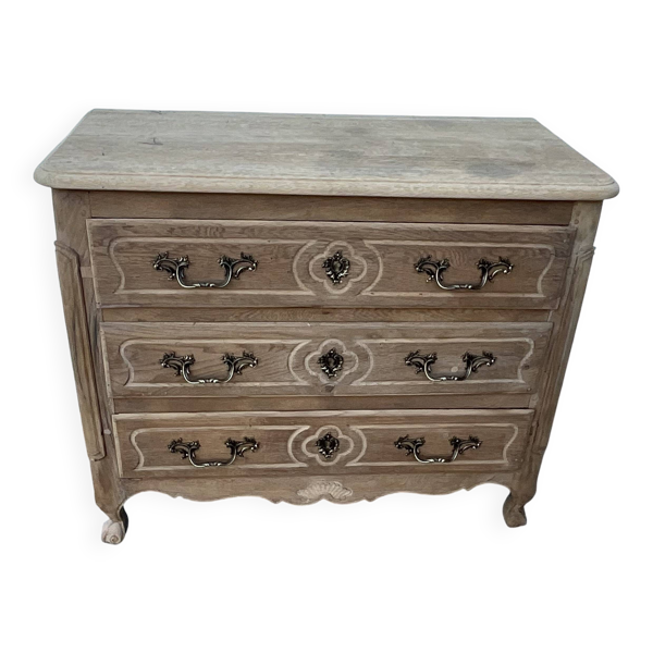 Commode Louis XV en chêne massif, fin XVIIIe siècle – Vallée de la Loire